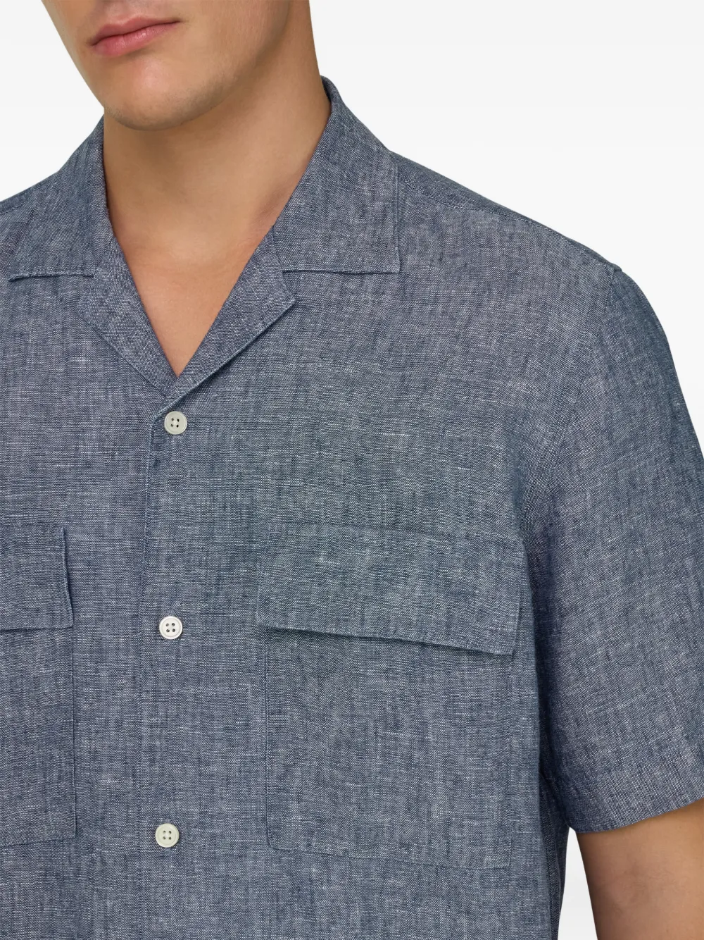 Boggi Milano Overhemd met ronde hals Blauw