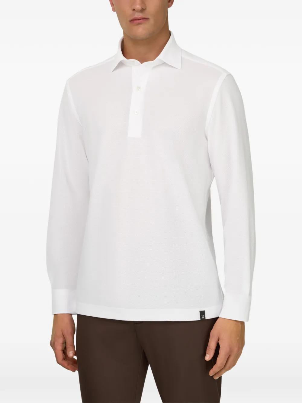 Boggi Milano Jersey poloshirt met knopen Wit