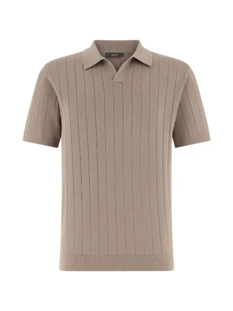 Boggi Milano ribbet T-shirt med åben hals