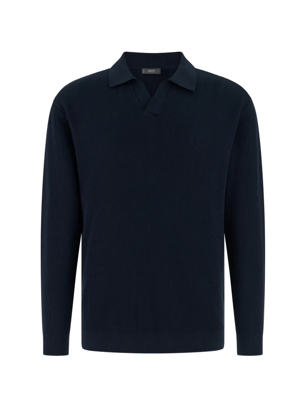Boggi Milano open-neck ribbed sweater - Blu