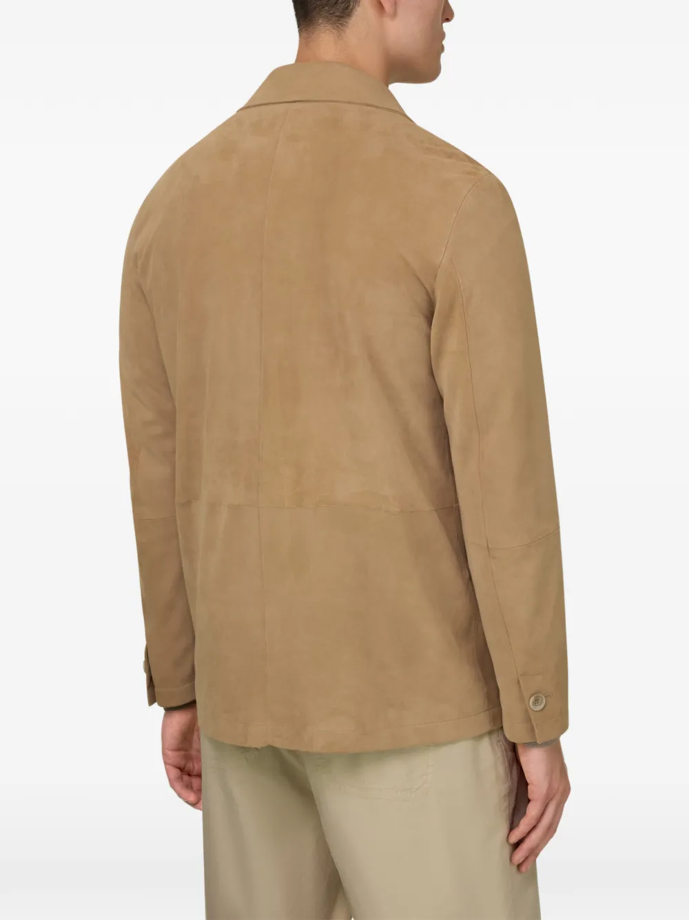 Shirt Collar Leather Jacket