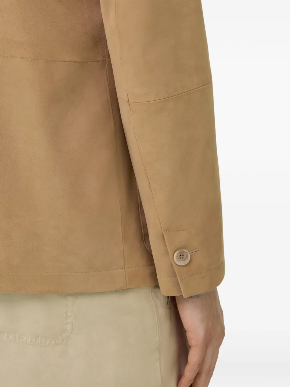 Shirt Collar Leather Jacket