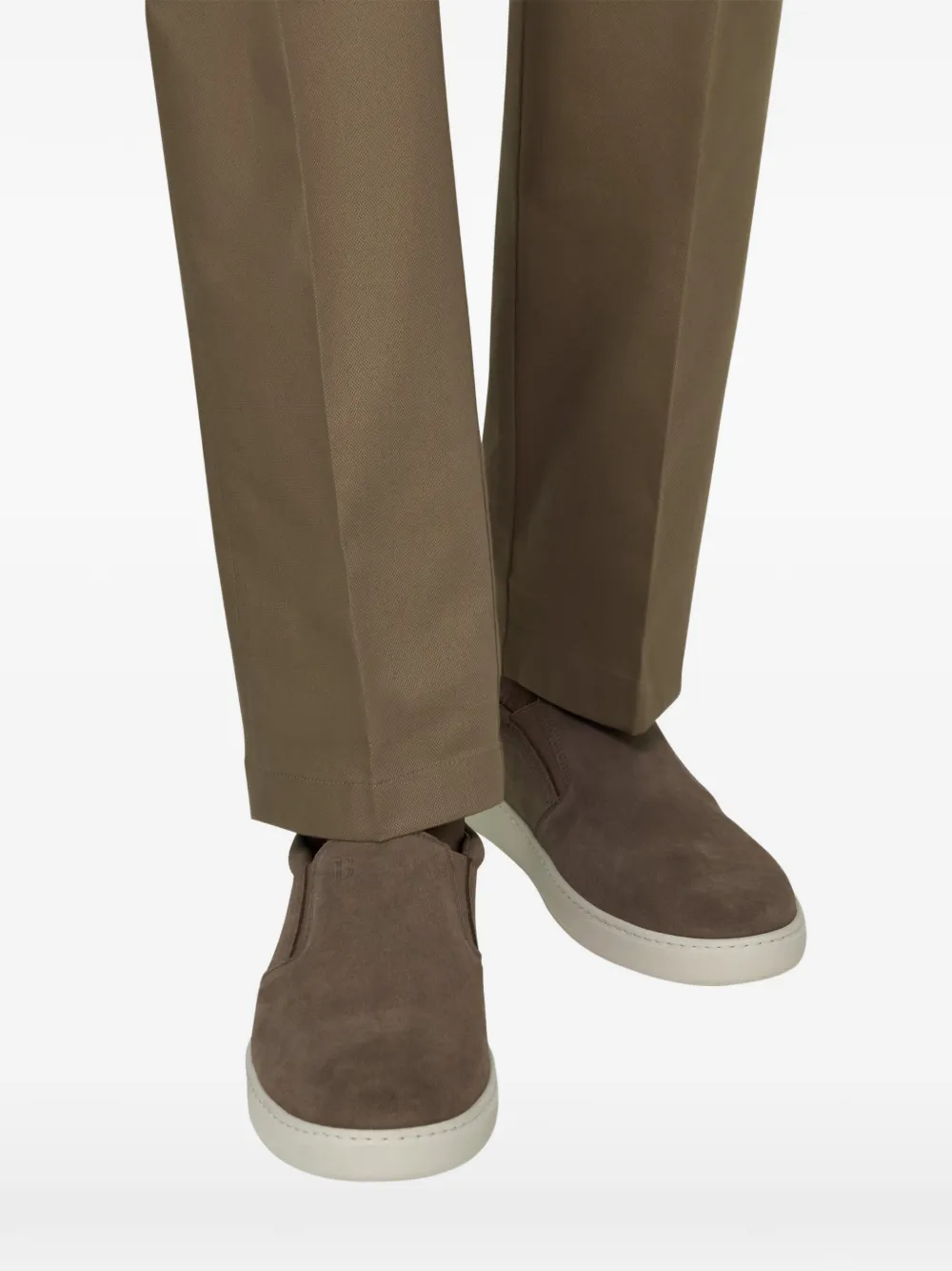 Boggi Milano Heritage suède slip-on sneakers Bruin