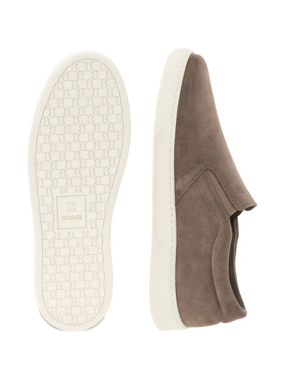Boggi Milano Heritage suède slip-on sneakers Bruin