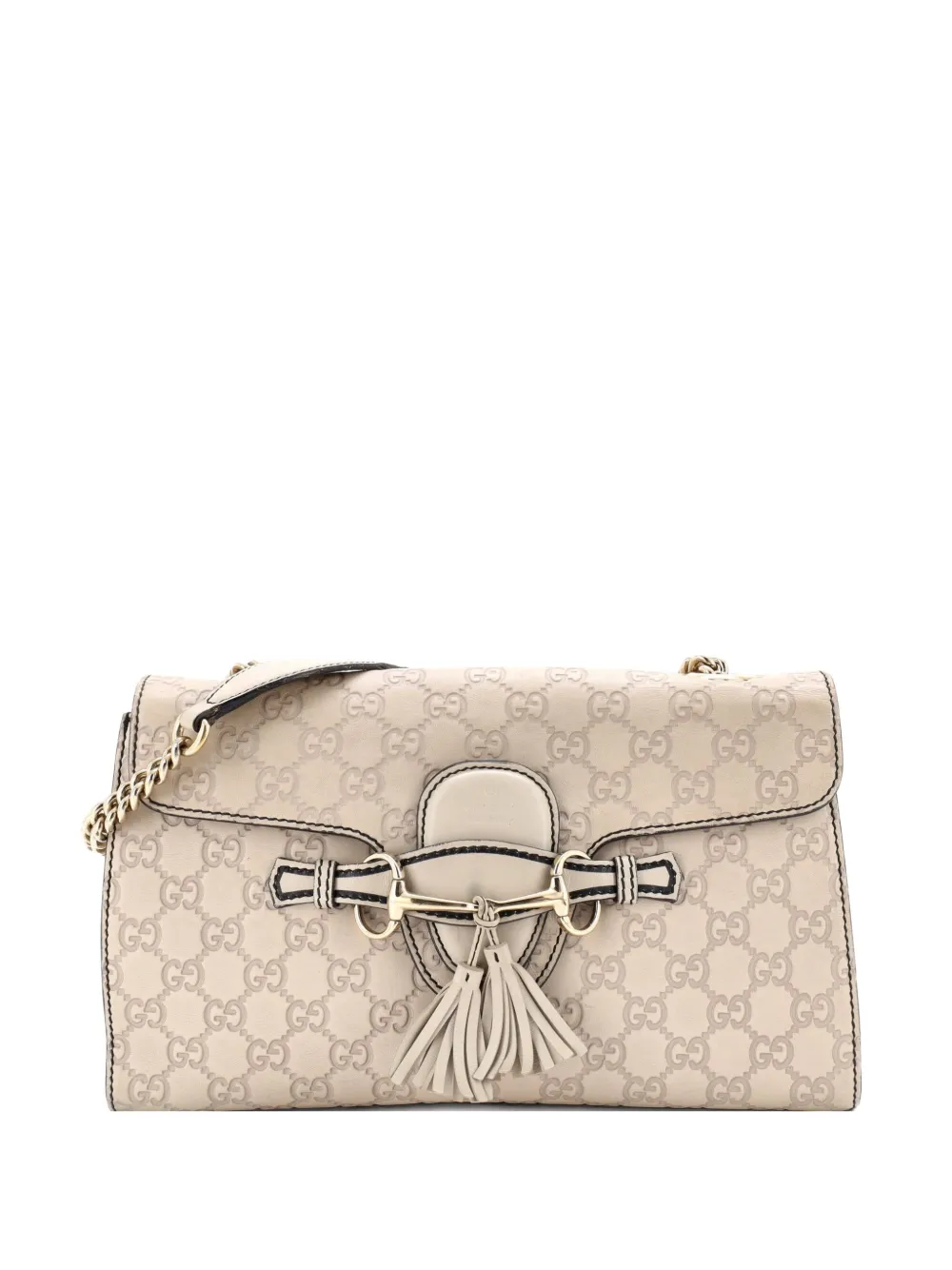 Gucci Pre-Owned Emily Chain Flap Bag Guccissima Leather Medium shoulder bag - Toni neutri