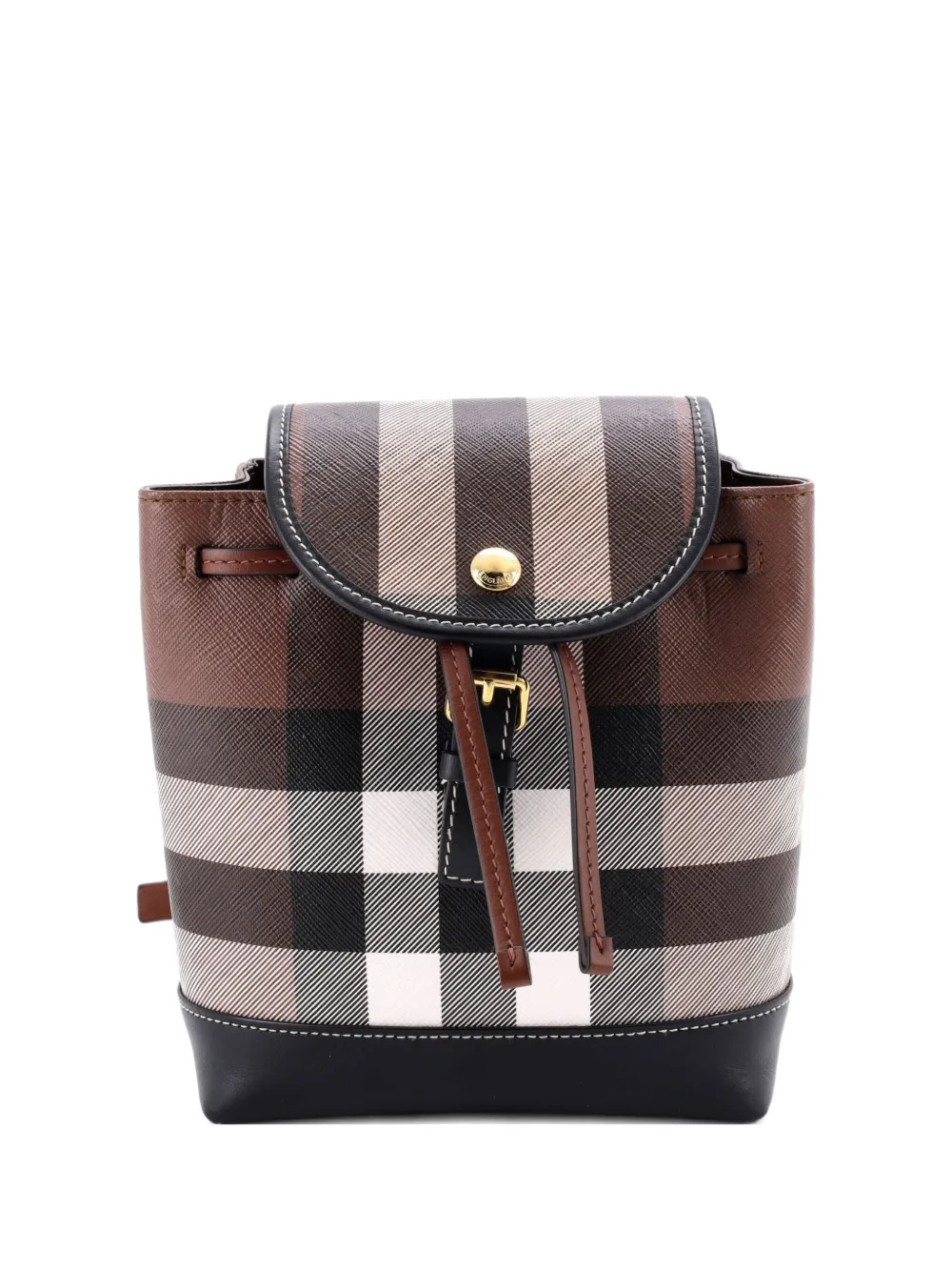 Burberry Pre-Owned Flap House Check Coated Canvas Micro backpack - Nero