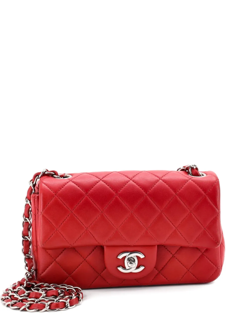 CHANEL Pre-Owned Classic Single Flap Bag Quilted Lambskin Mini crossbody bag - Rosso
