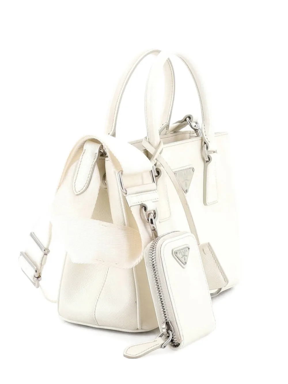 Prada Pre-Owned Re-Edition Galleria Saffiano Leather Micro tote bag - White