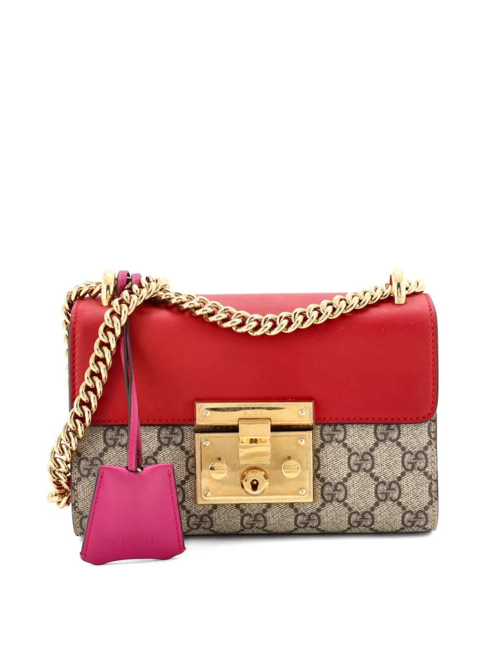 Gucci Pre-Owned Padlock Shoulder Bag GG Coated Canvas and Leather Small crossbody bag - Marrone
