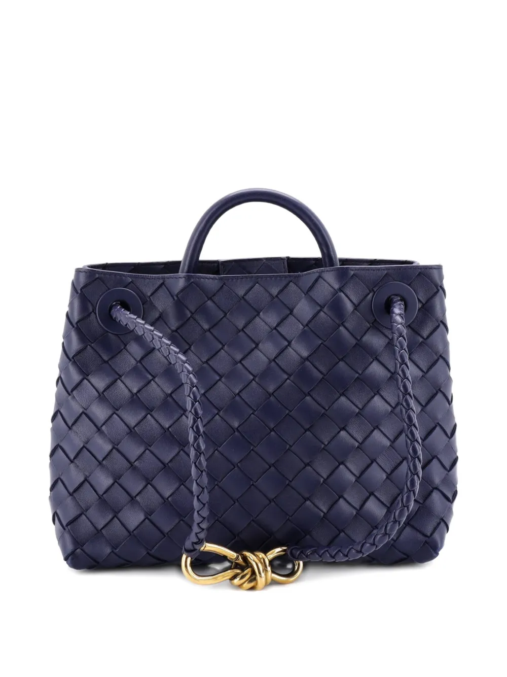 Bottega Veneta Pre-Owned Andiamo Top Handle Bag Intrecciato Nappa Small satchel - Blu