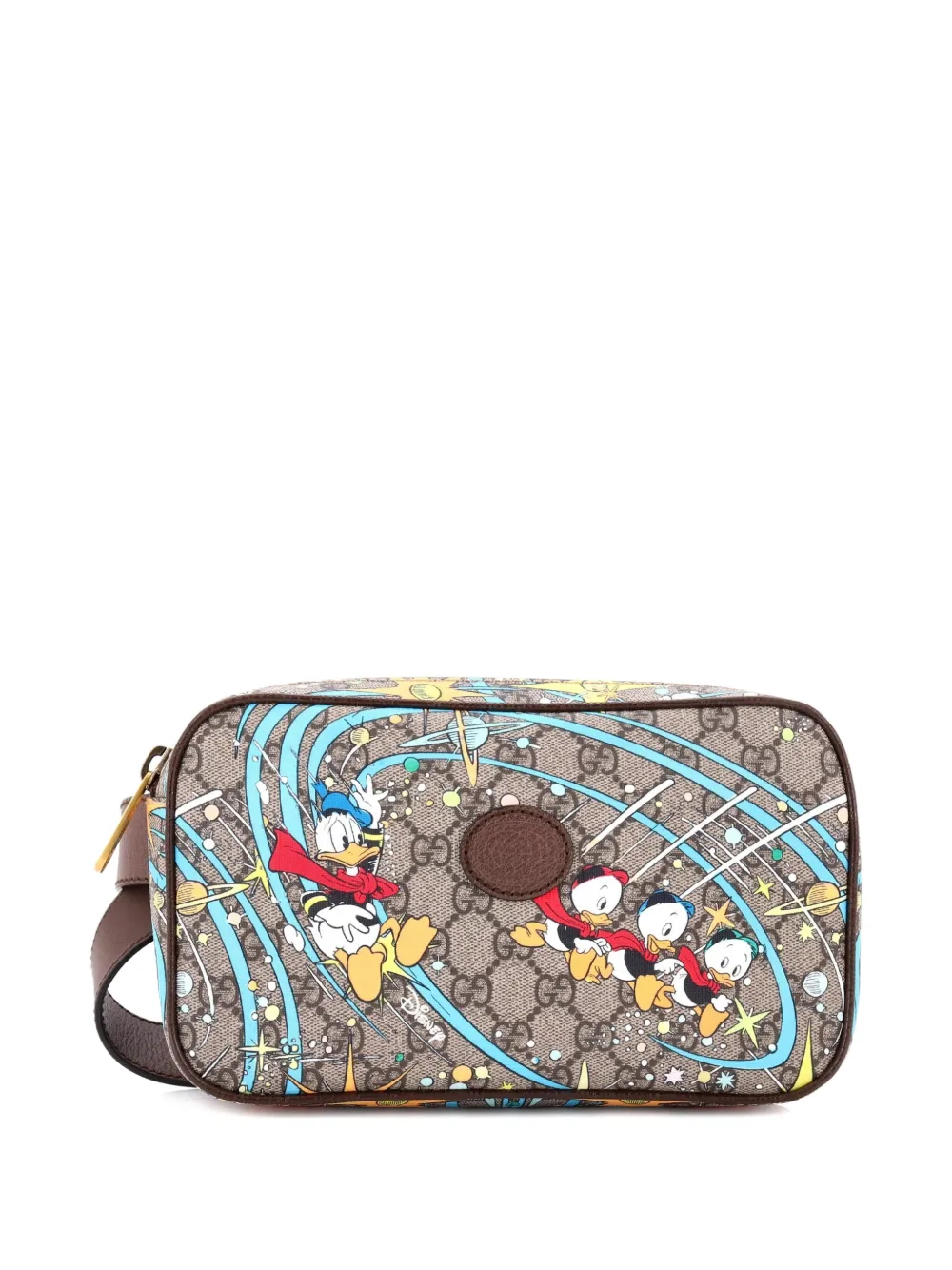 Gucci Pre-Owned Disney Donald Duck Printed GG Coated Canvas belt bag - Marrone