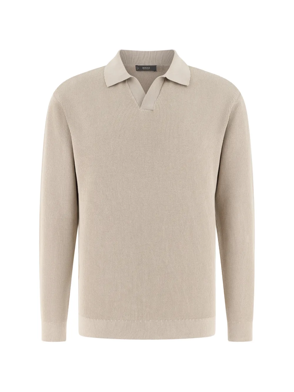 Boggi Milano open-neck ribbed sweater - Toni neutri