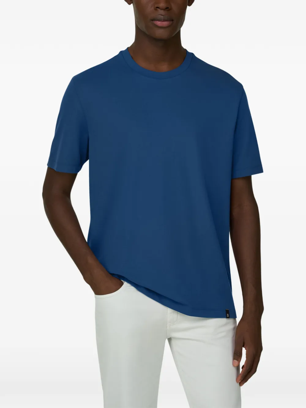 Boggi Milano T-shirt met patch Blauw