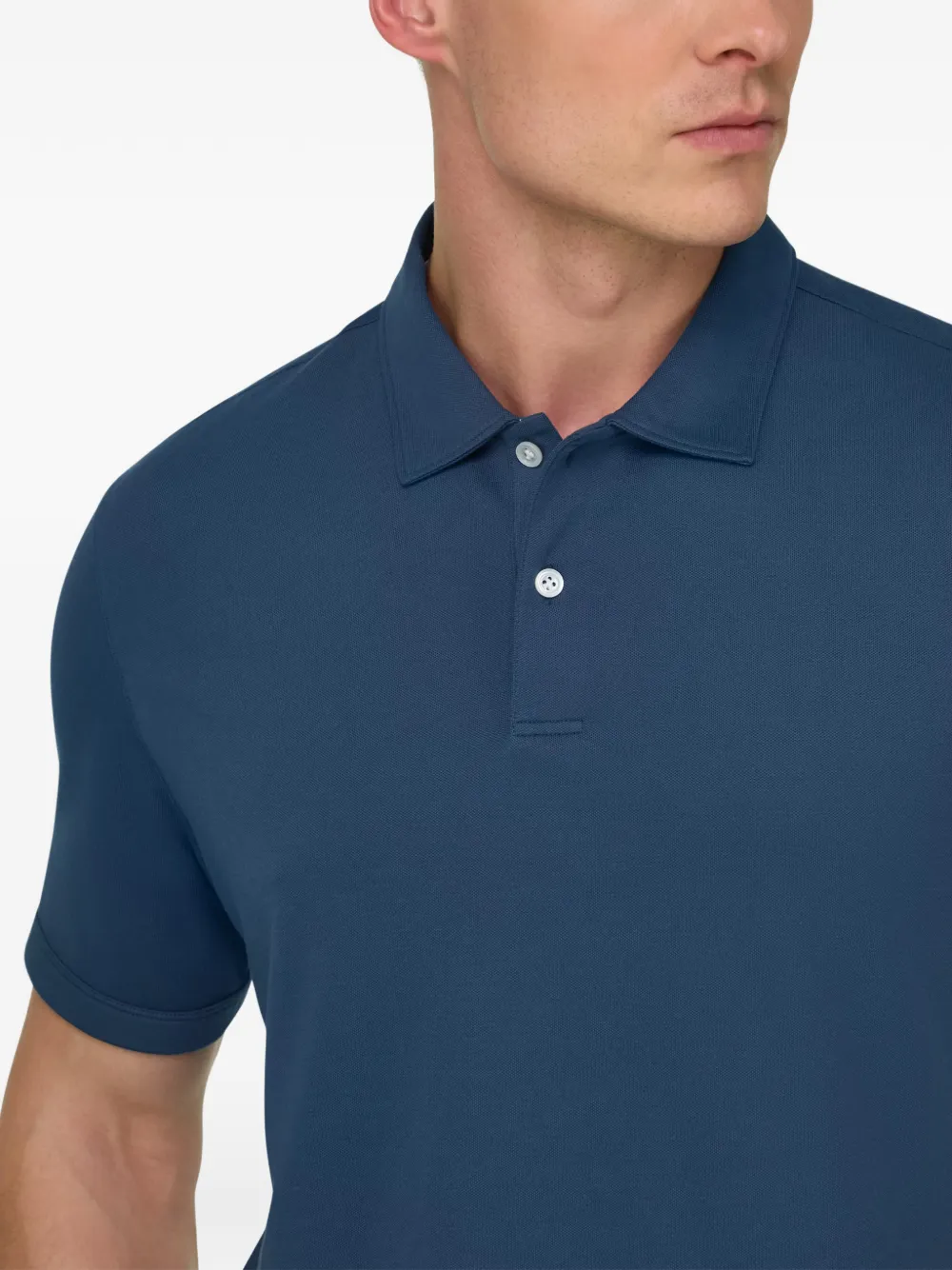 Boggi Milano Poloshirt met knopen Blauw
