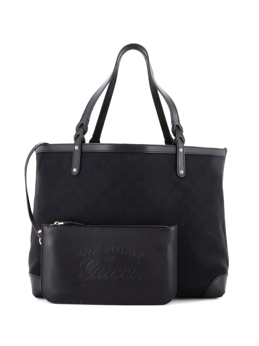 Gucci Pre-Owned Craft GG Canvas with Leather Medium tote bag - Nero