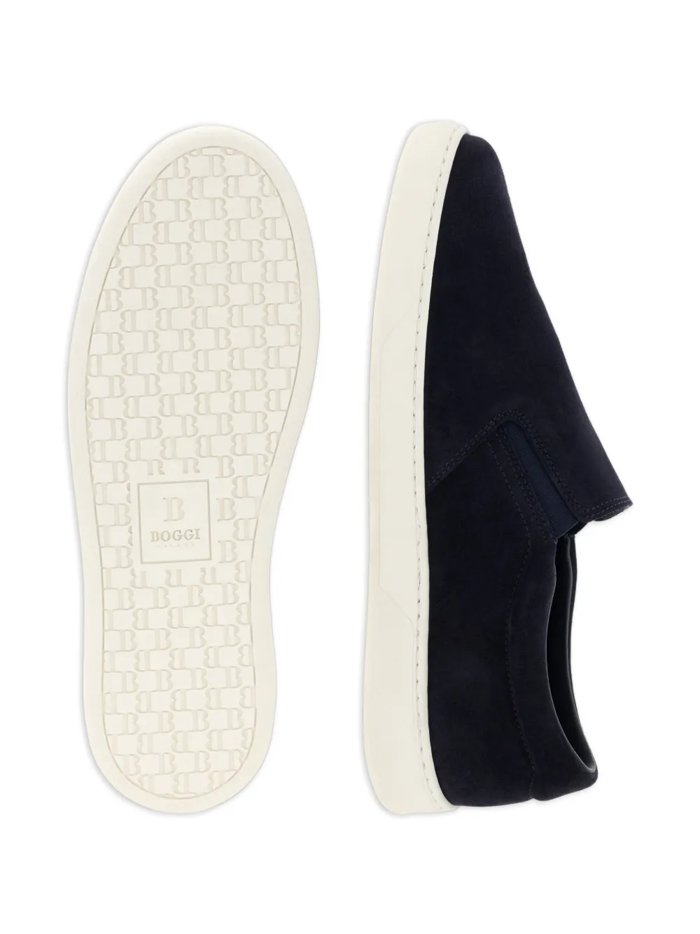 Boggi Milano Heritage suède slip-on sneakers Blauw