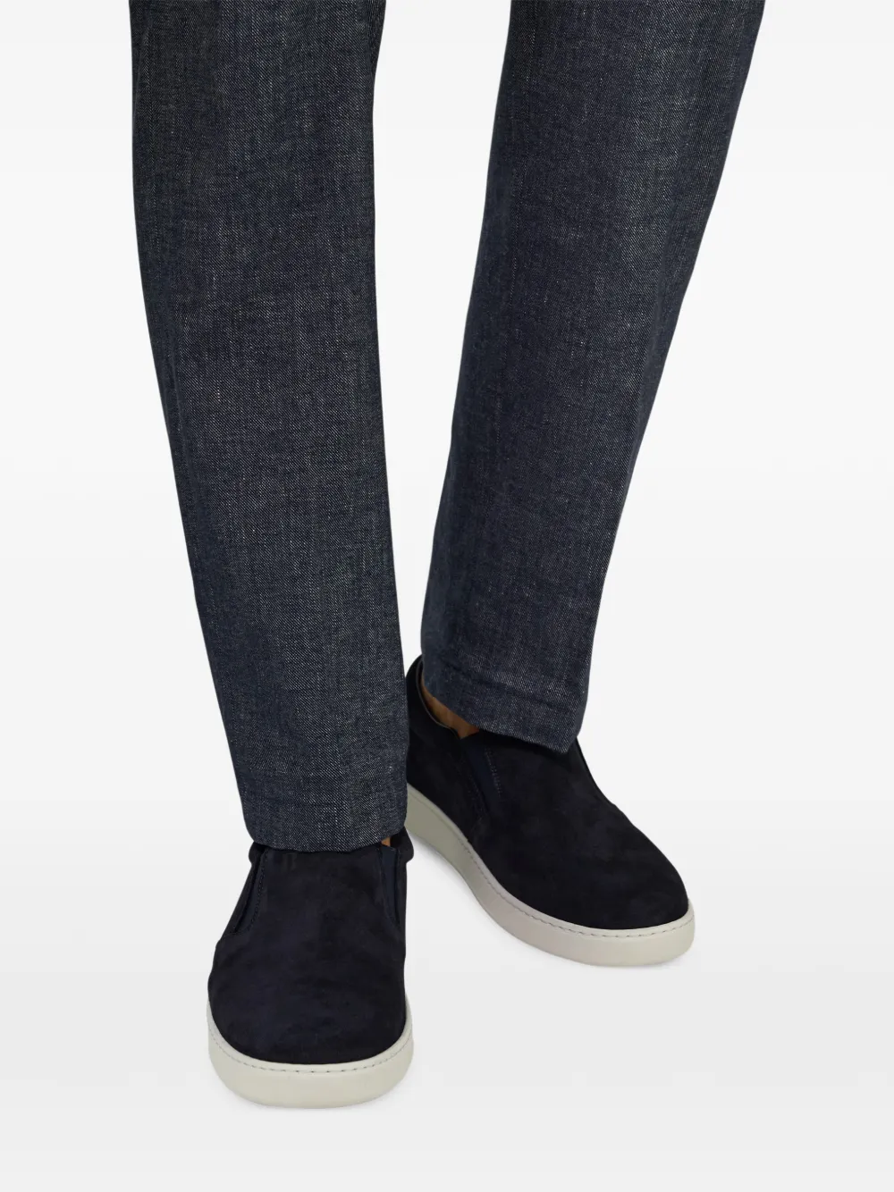 Boggi Milano Heritage suède slip-on sneakers Blauw