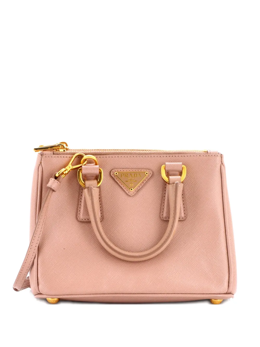 Prada Pre-Owned Galleria Double Zip Tote Saffiano Leather Mini crossbody bag - Rosa