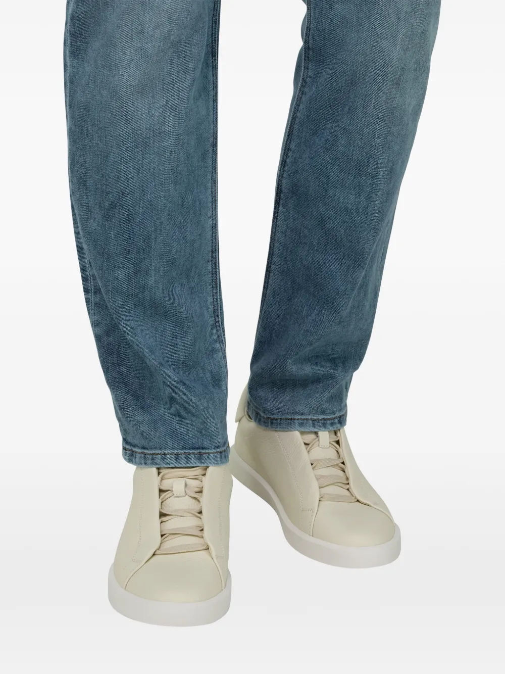 Boggi Milano Essence leren sneakers Beige