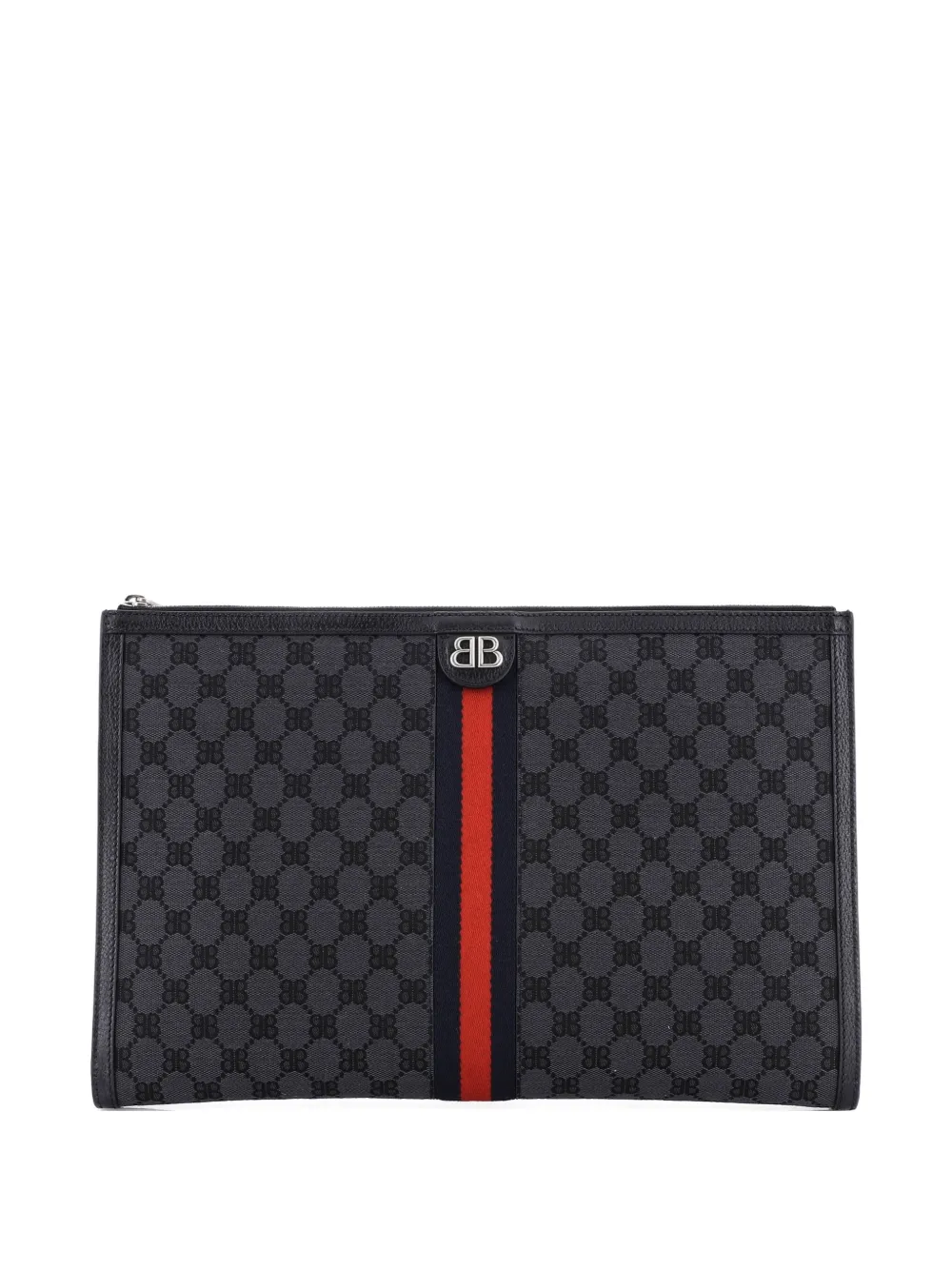 Balenciaga Pre-Owned x Gucci The Hacker Project Laptop Pouch BB Canvas clutch bag - Nero