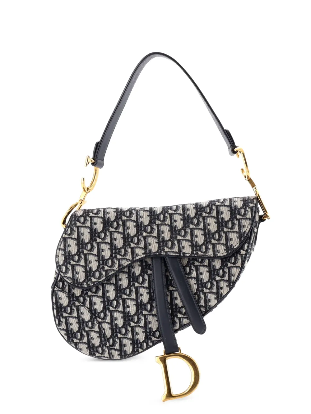 Christian Dior Pre-Owned Saddle Handbag Oblique Canvas Medium shoulder bag - Blu