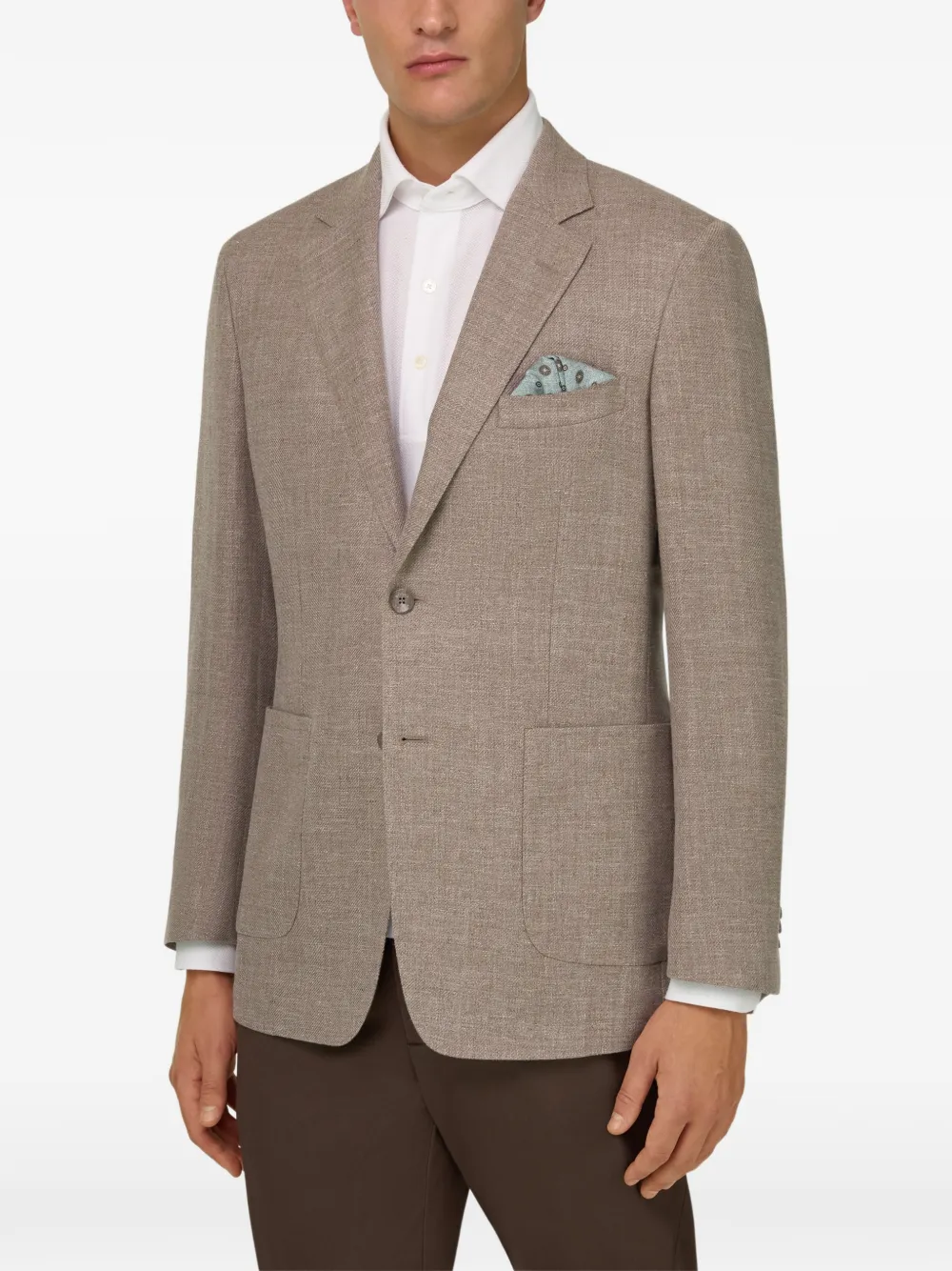  Boggi Milano Single-breasted Patch-pocket Blazer - Neutrals 