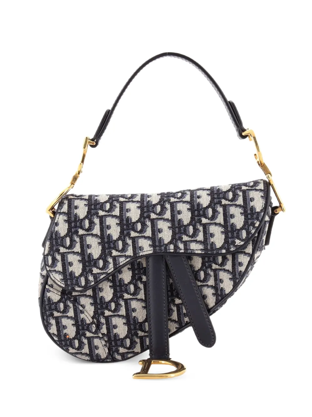 Christian Dior Pre-Owned Saddle Handbag Oblique Canvas Mini shoulder bag - Blu