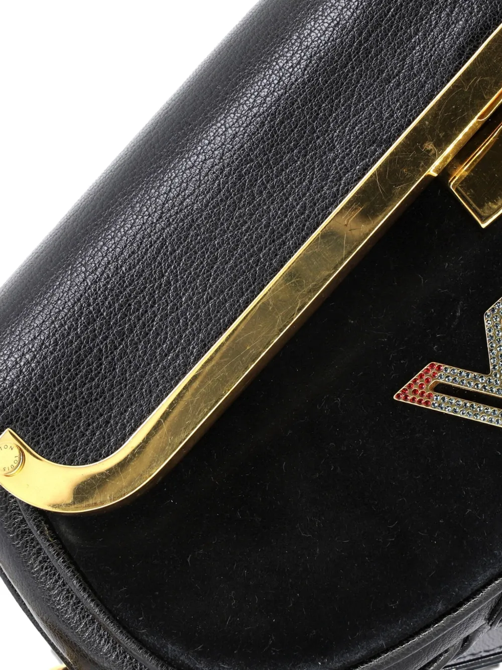 Louis Vuitton Pre-owned Avant Garde Pochette Leather with Suede Clutch Bag in Black, view 4