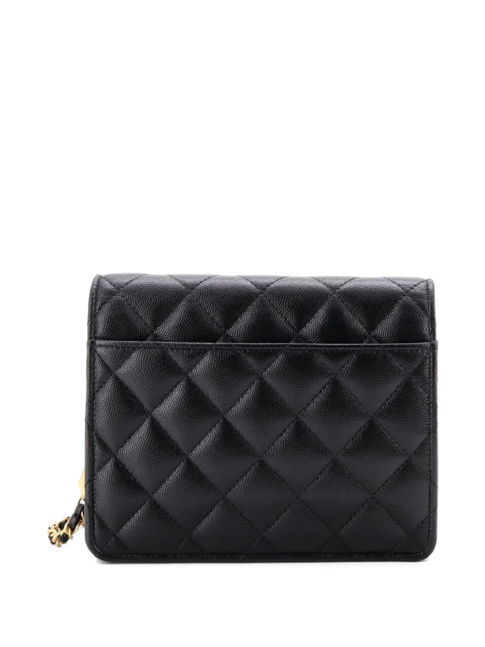  Chanel Pre-owned Roller Skate And Star Charms Wallet On Chain Quilted Caviar With Crystals And Enamel Mini Crossbody Bag - Black 