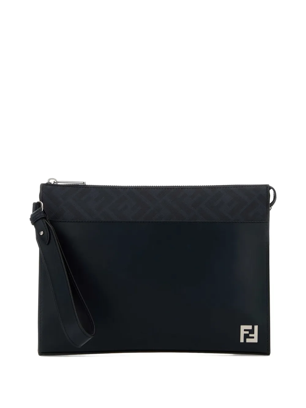 FENDI FF-appliqué clutch bag - Nero