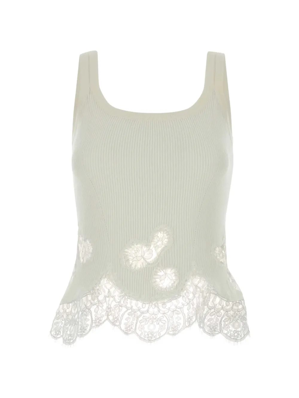 Ermanno Scervino Tanktop van kant Wit