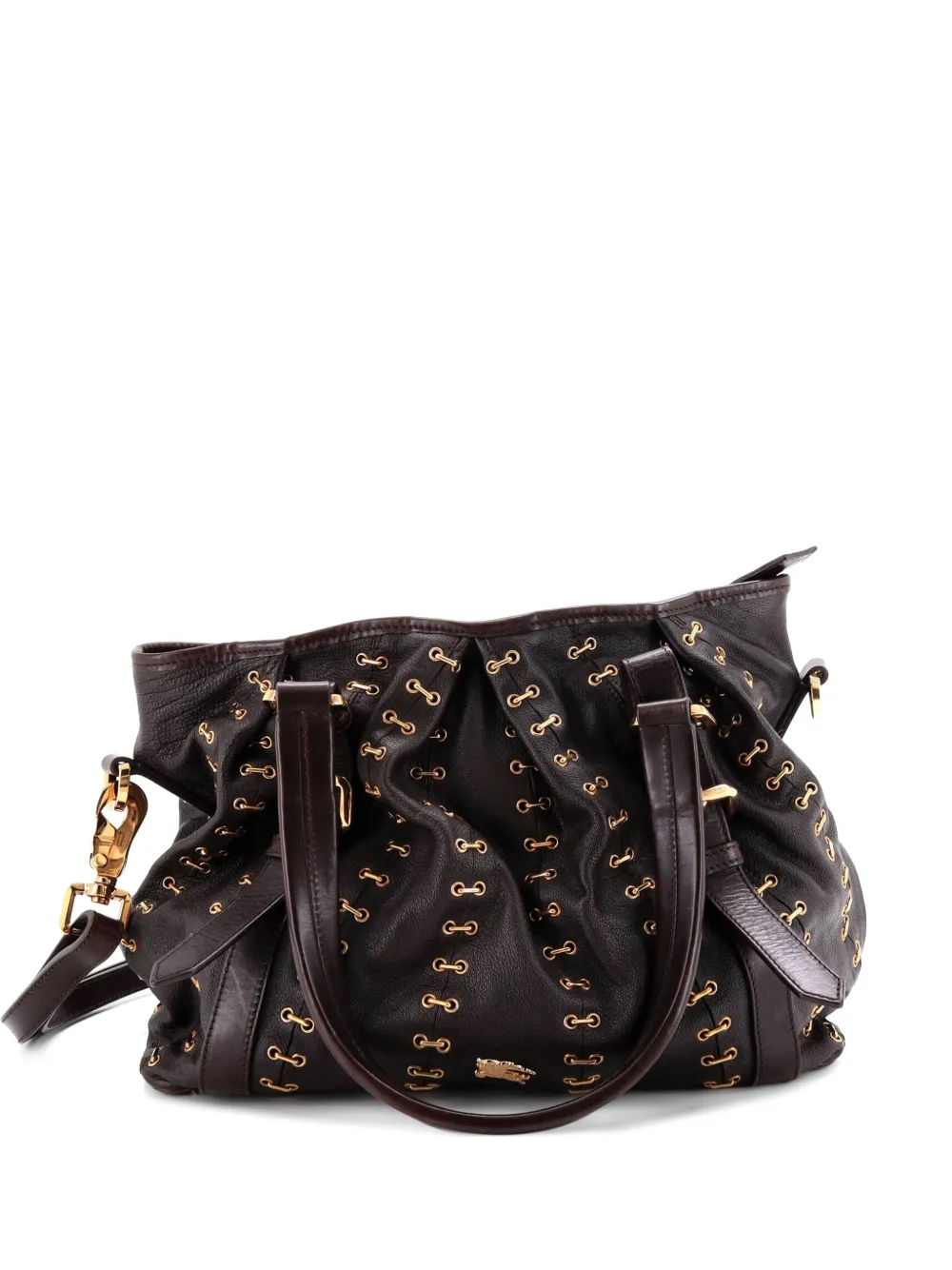 Burberry Pre-Owned Lowry Convertible Chain Stitched Leather Large tote bag - Marrone