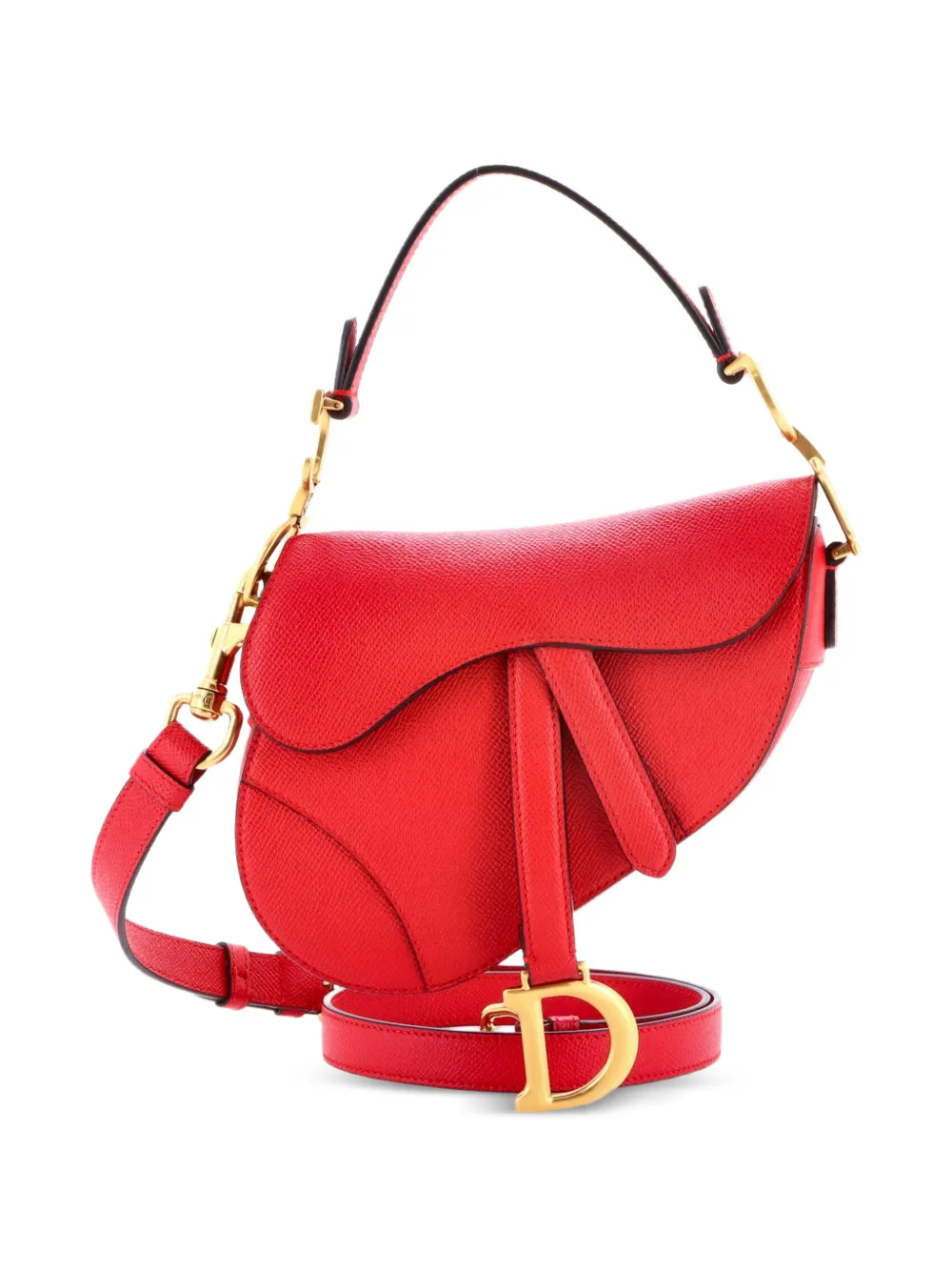 Christian Dior Pre-Owned Saddle Handbag with Strap Leather Mini shoulder bag - Rosso