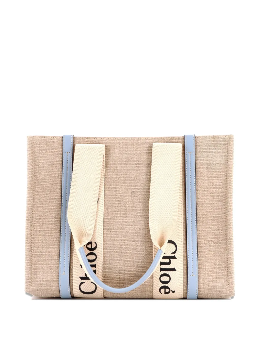 Chloé Pre-Owned Woody Canvas with Leather Medium tote bag - Toni neutri
