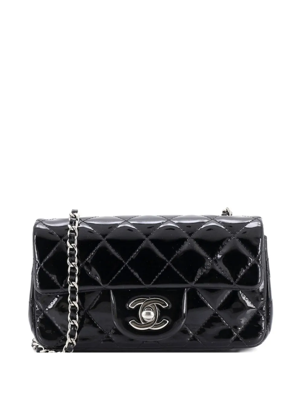 CHANEL Pre-Owned Classic Single Flap Bag Quilted Patent Extra Mini crossbody bag - Nero