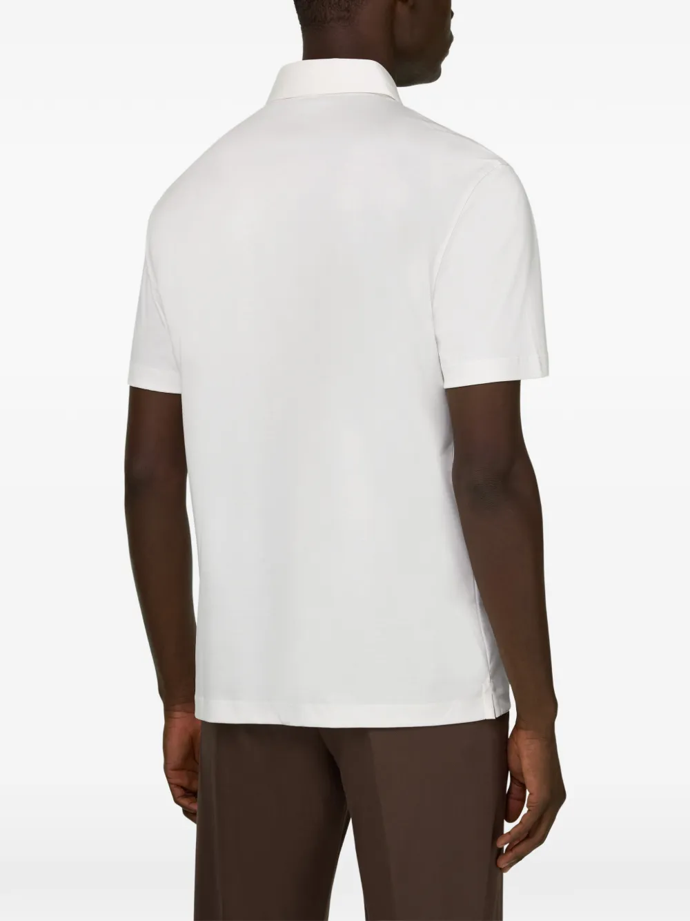 Boggi Milano Poloshirt met knopen met logo en korte mouwen Wit