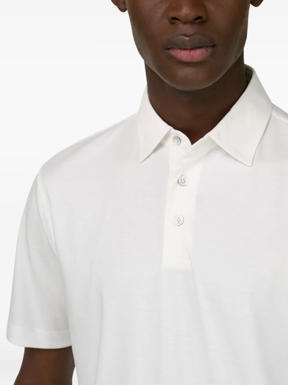 Boggi Milano Poloshirt met knopen met logo en korte mouwen Wit