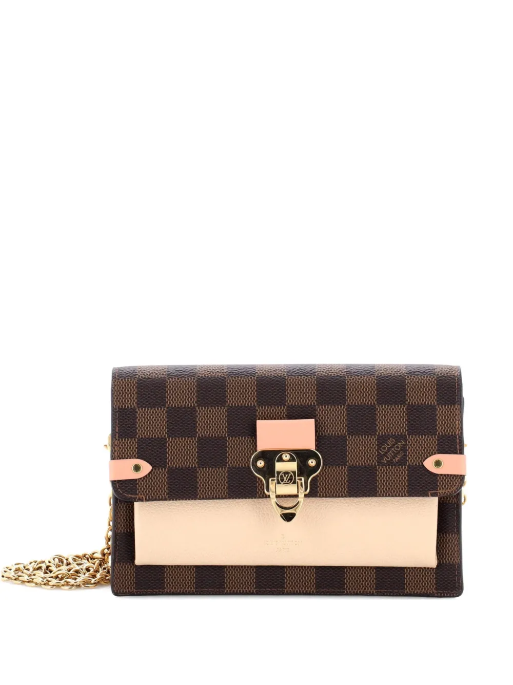 Louis Vuitton Pre-Owned Vavin Chain Wallet NM Damier with Leather crossbody bag - Marrone
