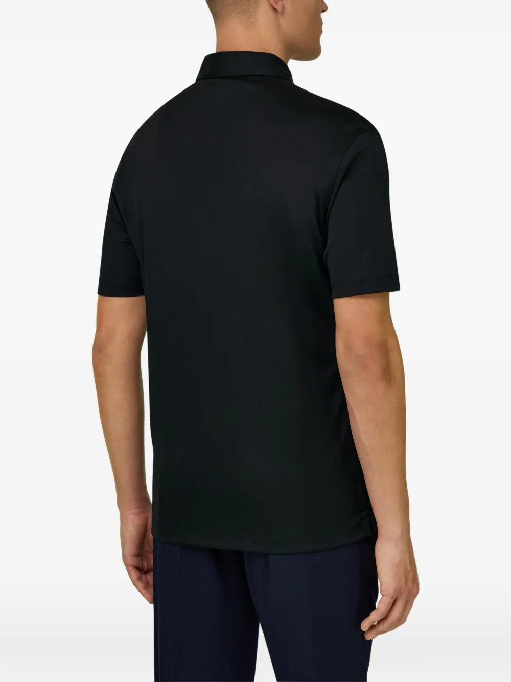 Boggi Milano Poloshirt met knopen met logo en korte mouwen Zwart