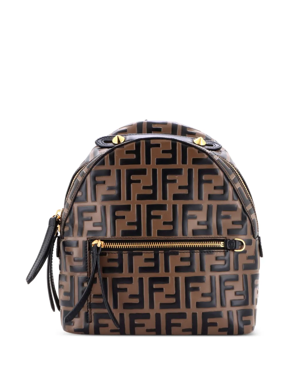 Fendi Pre-Owned By The Way Zucca Embossed Leather Mini backpack - Marrone