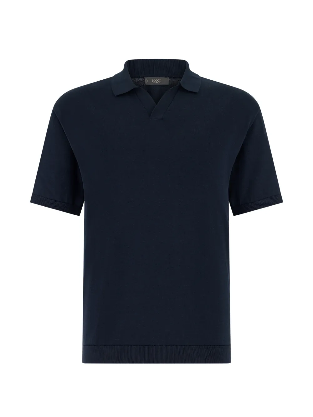 Boggi Milano open-neck knitted polo shirt - Blu