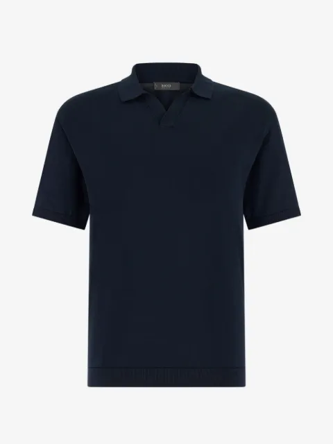 Boggi Milano cotton and silk knitted polo shirt