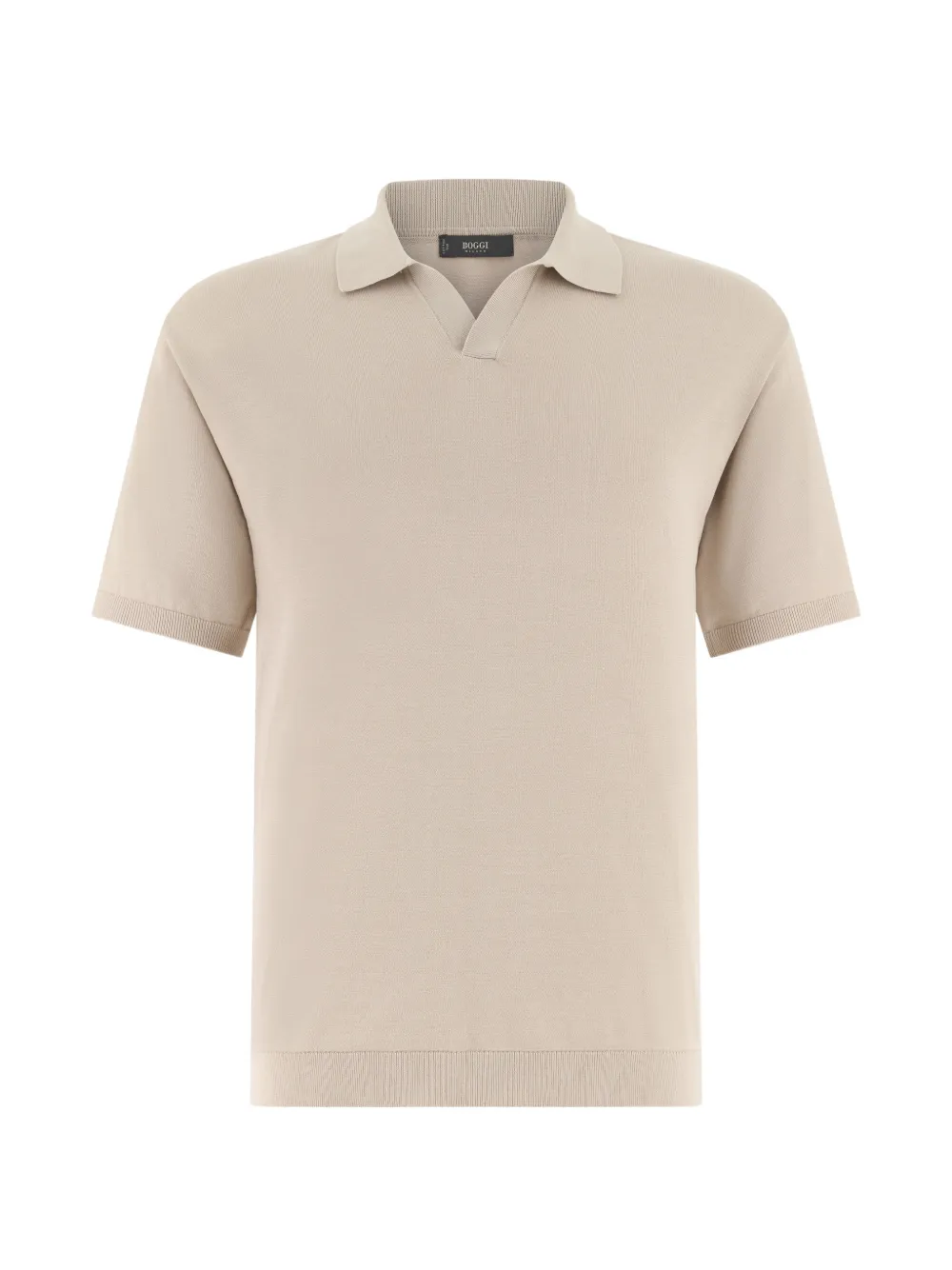 Boggi Milano open-neck knitted polo shirt - Toni neutri