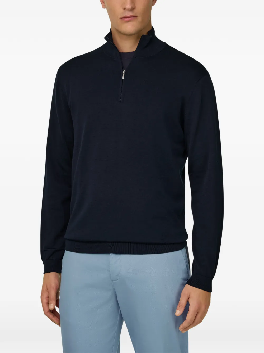  Boggi Milano Half-zip Sweater - Blue 