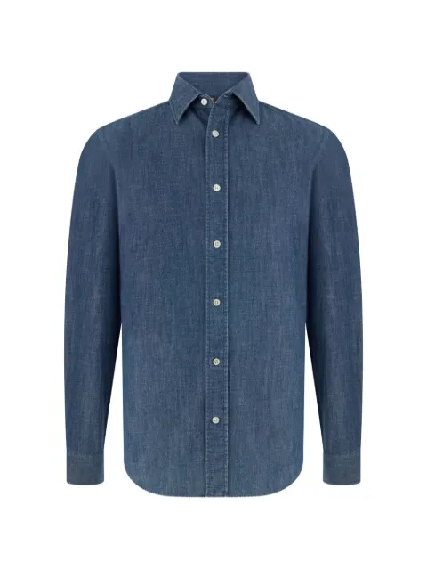 Boggi Milano bowling-collar denim shirt