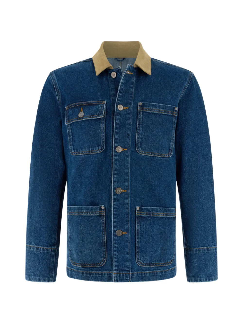 Boggi Milano collared denim shirt jacket - Blu