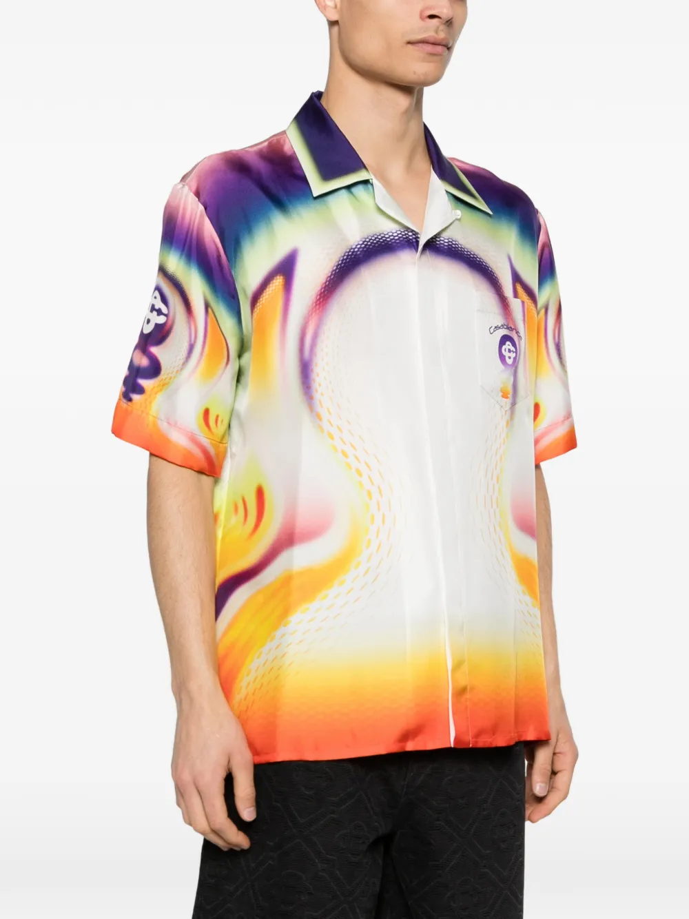 Casablanca Sporchid SS overhemd met print Wit