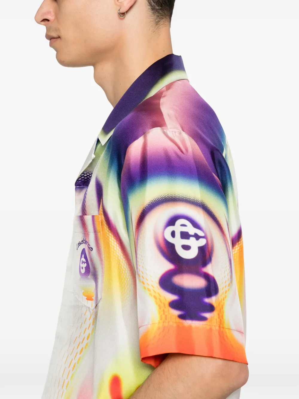 Casablanca Sporchid SS overhemd met print Wit