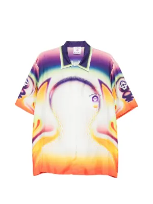 Casablanca Fuji Dream camp-collar Shirt | White | FARFETCH