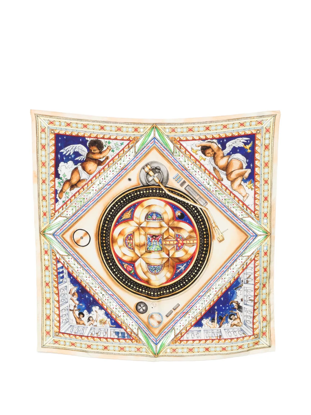 Casablanca Le Labyrinthe cherub patterned scarf - Toni neutri